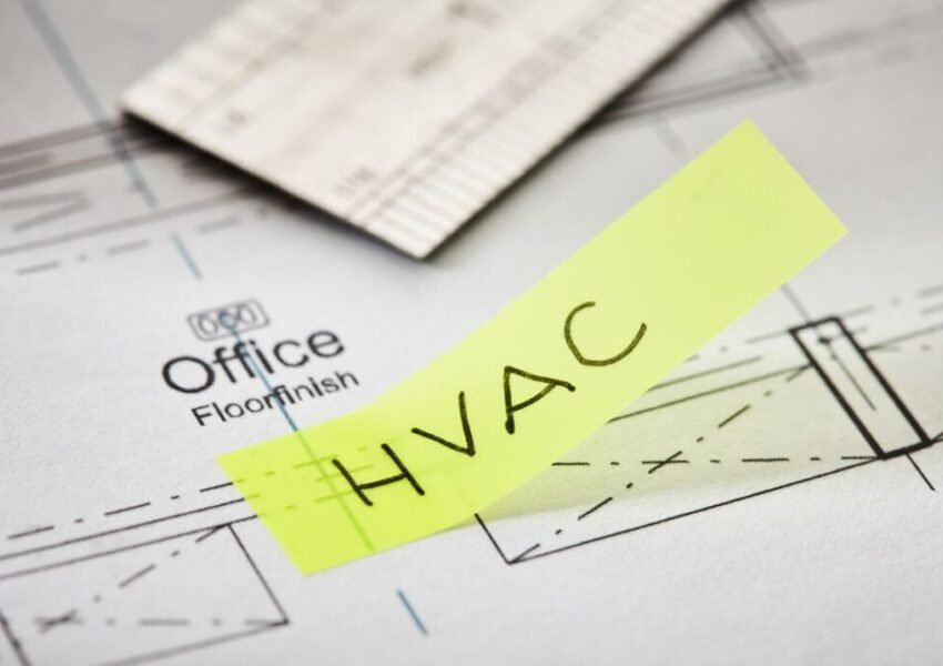 An office layout is planned where the HVAC system is installed.