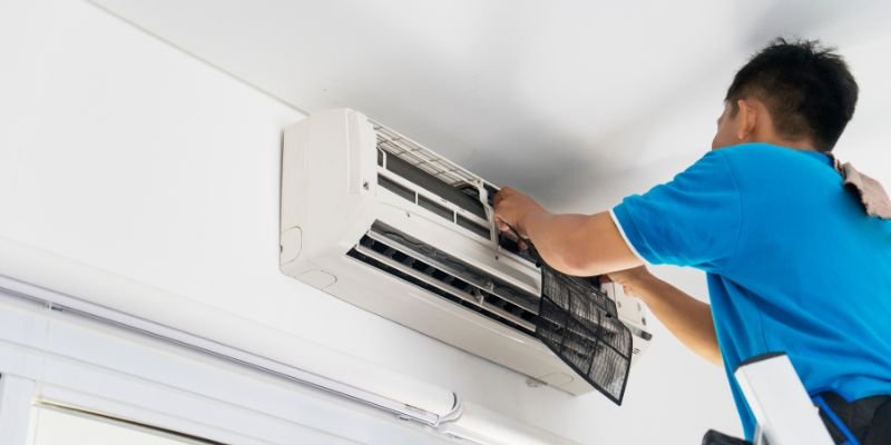 Schedule routine maintenance checks for your AC system to ensure it operates efficiently in winter. Inspect for any leaks, damage, or frozen components that could affect performance and address them promptly.